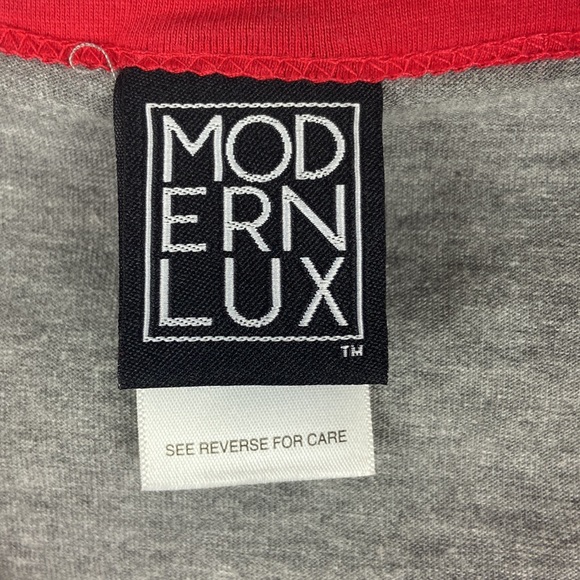 Modern Lux Men's Santas Red and Gray 3/4 Sleeve and Crewneck Graph Tee. Size: XL - Picture 3 of 8